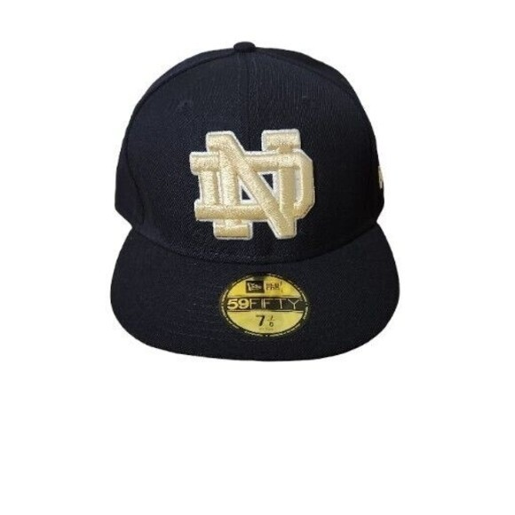 New Era Other - New Era Notre Dame Fighting Irish Navy blue hat 59fifty fitted Men's Size 7‎ 7/8